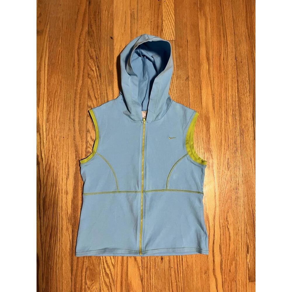 Vintage Nike Golf Womens Vest Size Medium Blue Full Zip Outdoors Casual